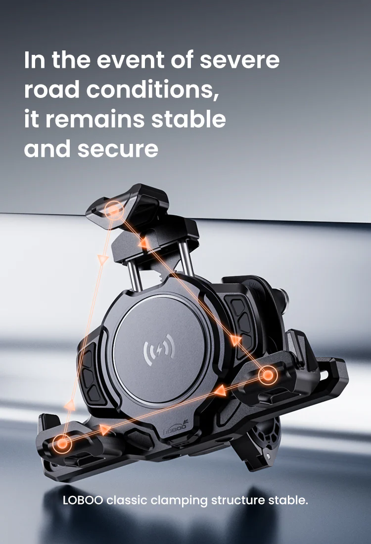 Motorcycle Phone Holder - Intelligent compatible charging protocol (LOBOO) - Image 20