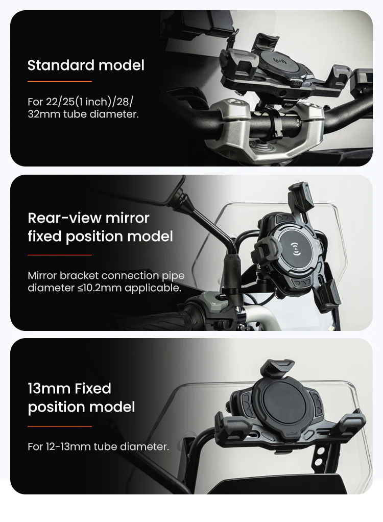 Motorcycle Phone Holder - Intelligent compatible charging protocol (LOBOO) - Image 13
