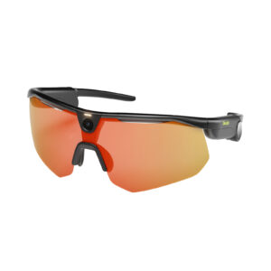 BleeqUp Ranger AI Sports Camera Glasses - Lenses by Zeiss - (Black Frame & Orange Lens)